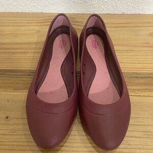 Eve Crocs Flat Ballet Toe Women's Slip On Comfort Flats Pointed Toe Purple Sz 9